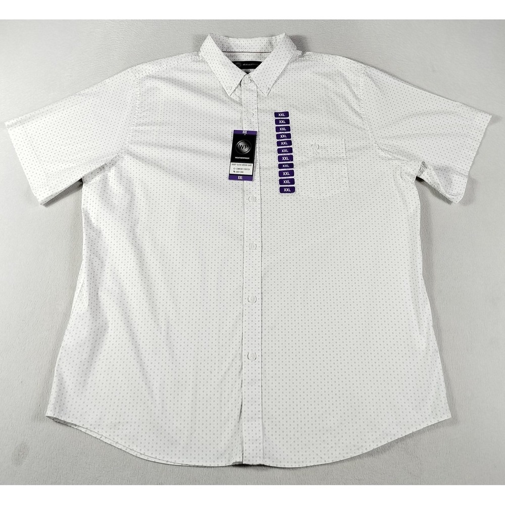 Weatherproof Shirt Mens 2XL White Short Sleeve Comfort Stretch Business Casual
